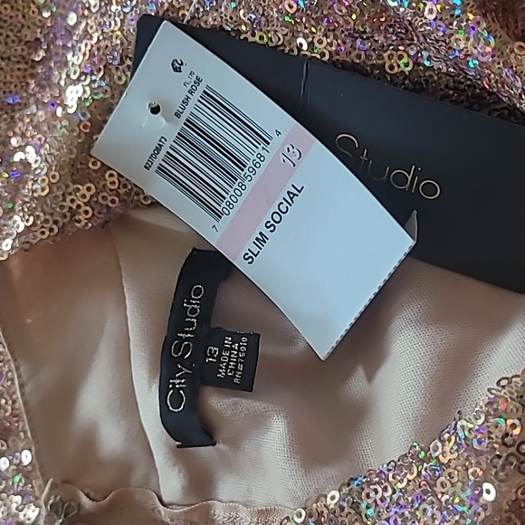 Sequin Mini Dress Junior Size 13/Large/10-12 Women's Bell Sleeve Party Cocktail - Picture 4 of 5